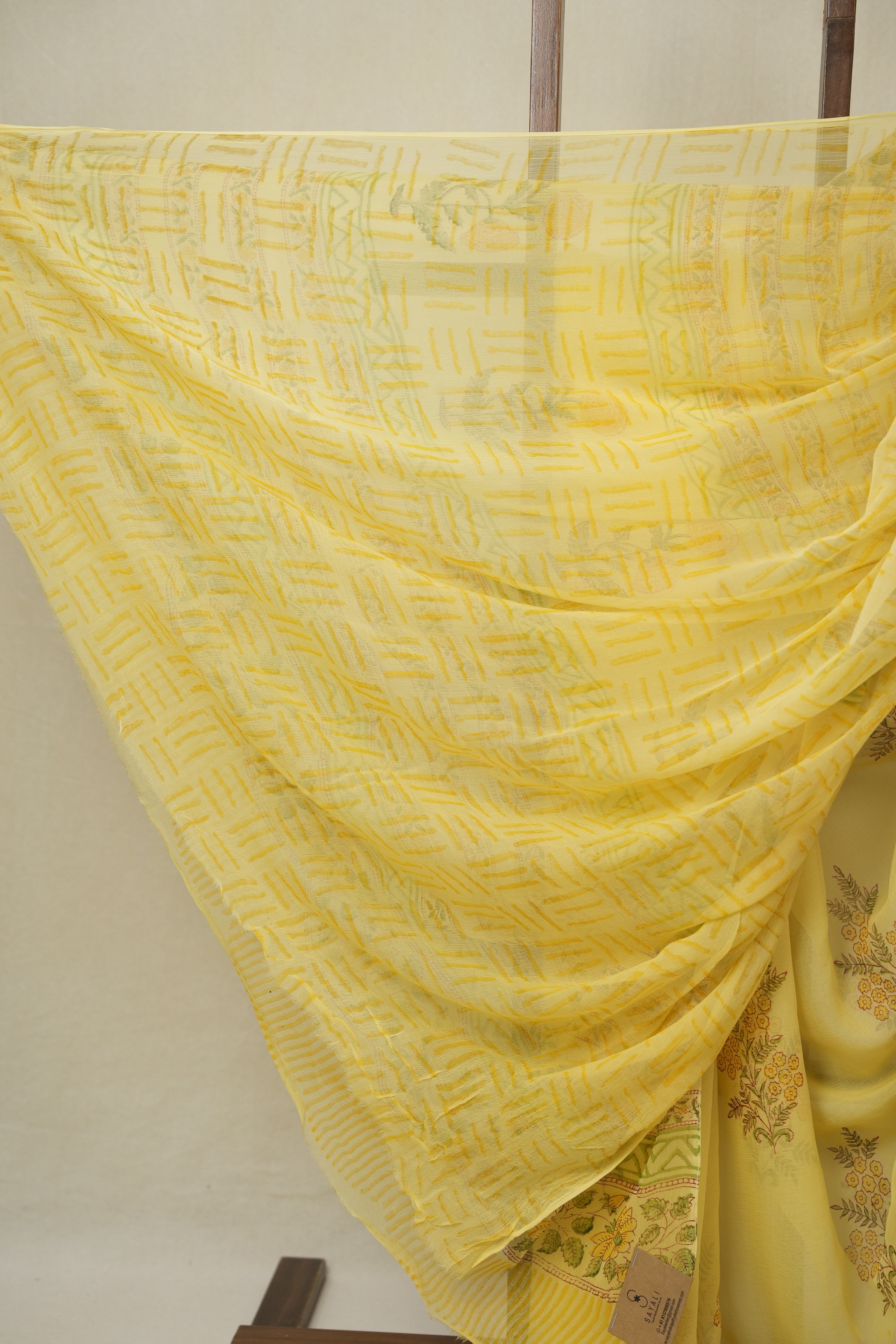 Yellow HBP Chiffon Saree - SRYHCS41