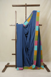 Blue Cotton Patchwork Saree - SRBCPS310