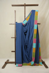 Blue Cotton Patchwork Saree - SRBCPS310
