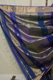 Blue Maheshwari Saree - SRBMS1018