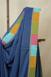 Blue Cotton Patchwork Saree - SRBCPS310