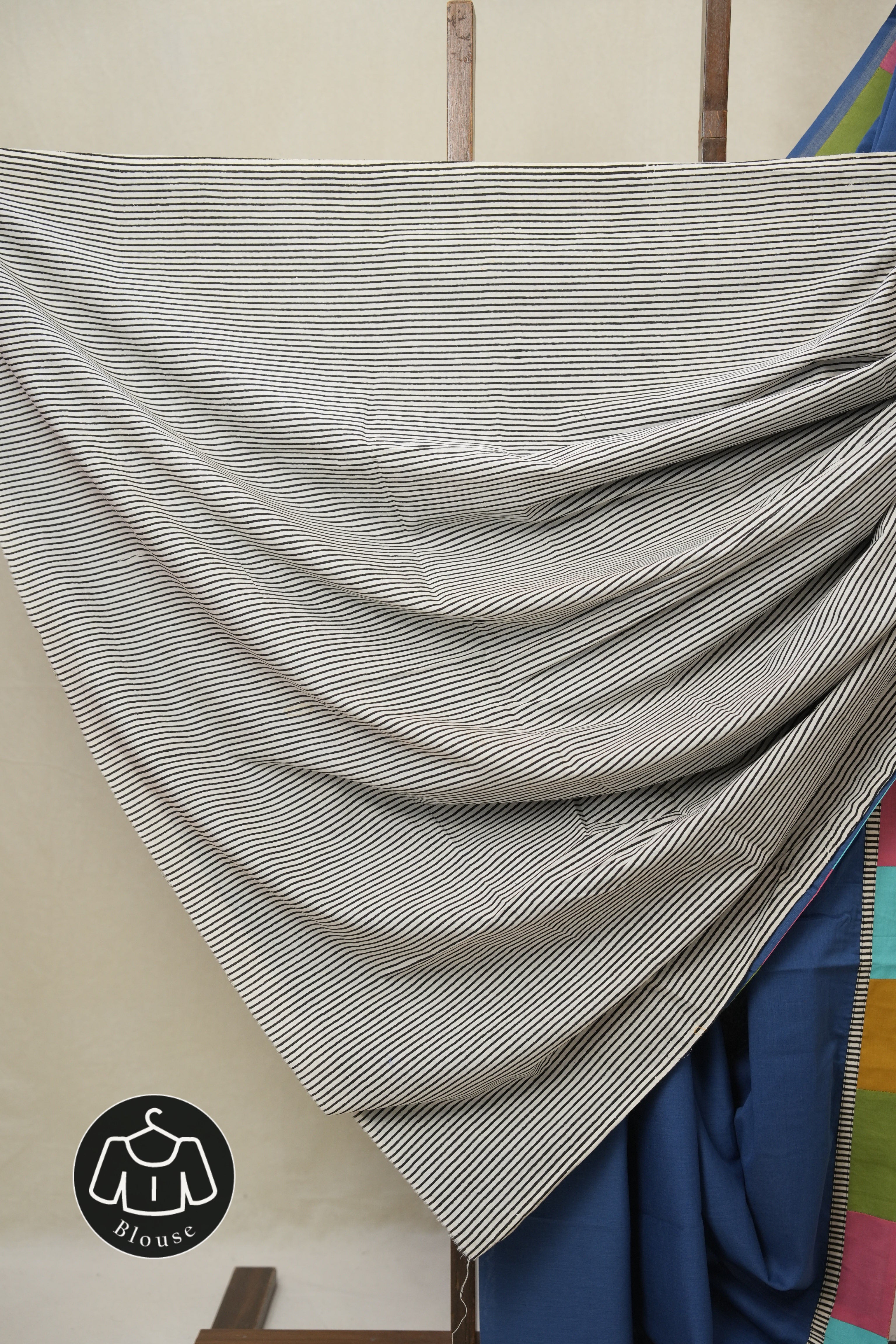 Blue Cotton Patchwork Saree - SRBCPS310