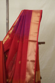 Maroon Orange Maheshwari Saree - SRMOMS1019