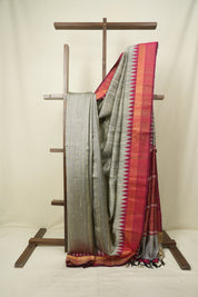 Grey Raw Silk Saree - SRGRSS1116