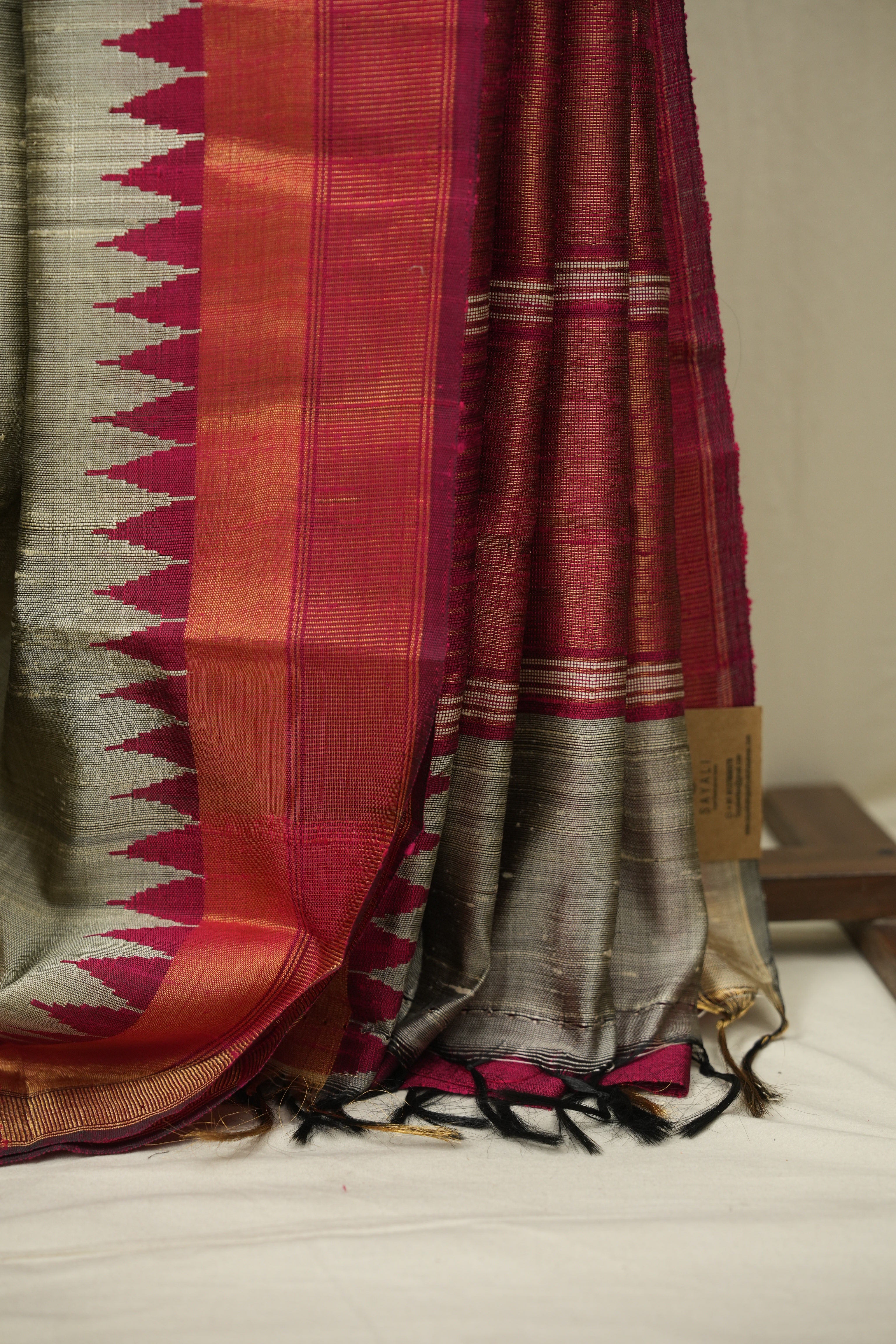 Grey Raw Silk Saree - SRGRSS1116