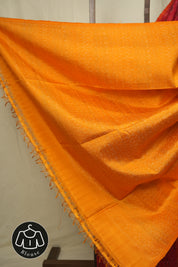 Red Raw Silk Ikat Saree - SRRRSIS1051