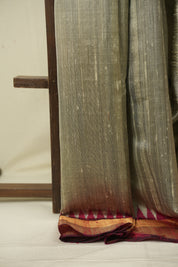 Grey Raw Silk Saree - SRGRSS1116