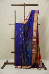Blue Maheshwari Saree - SRBMS1020