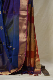 Blue Maheshwari Saree - SRBMS1020