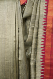 Grey Raw Silk Saree - SRGRSS1116