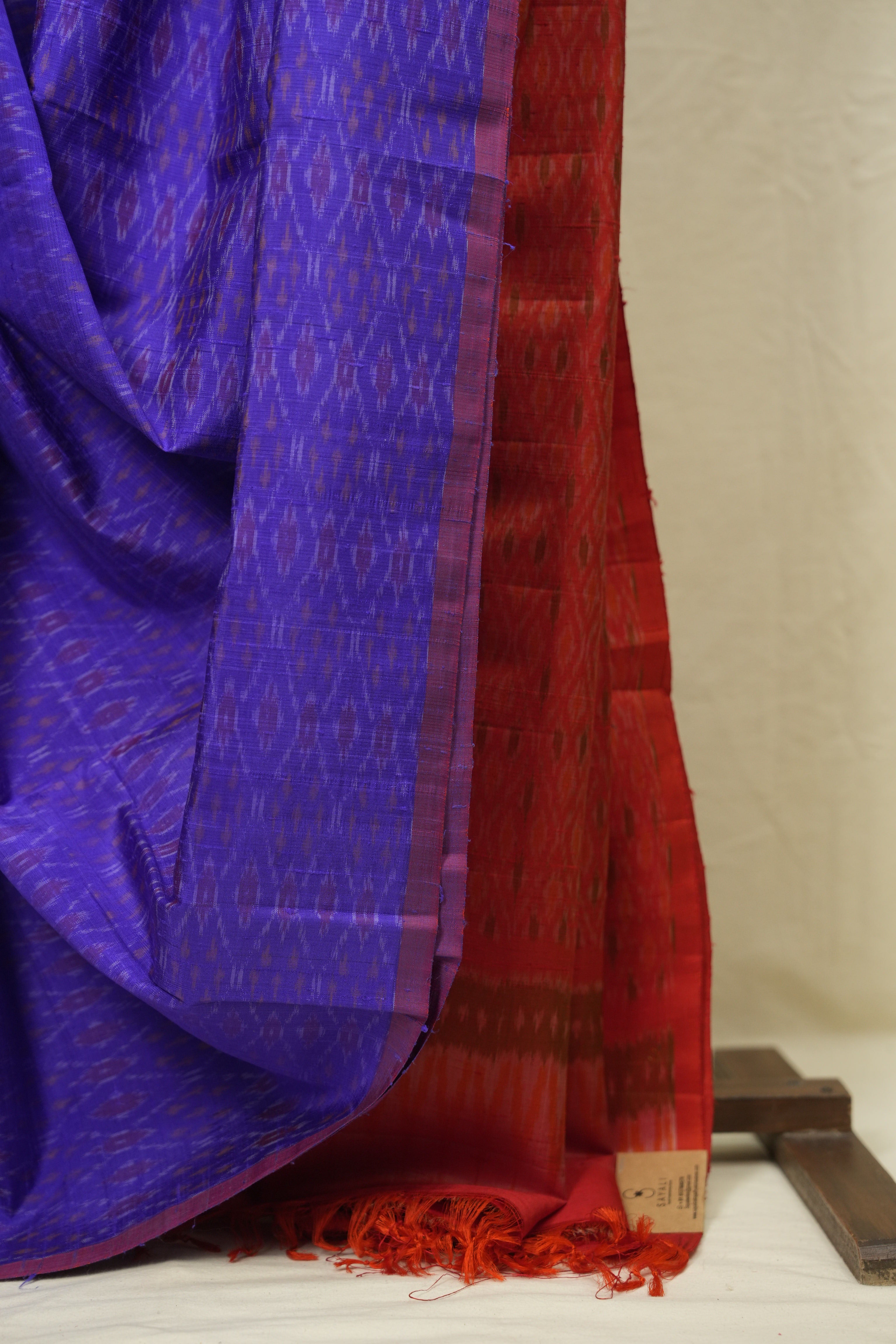 Royal Blue Raw Silk Ikat Saree - SRRBRSIS1052