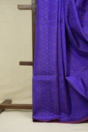 Royal Blue Raw Silk Ikat Saree - SRRBRSIS1052