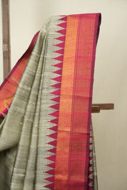 Grey Raw Silk Saree - SRGRSS1116