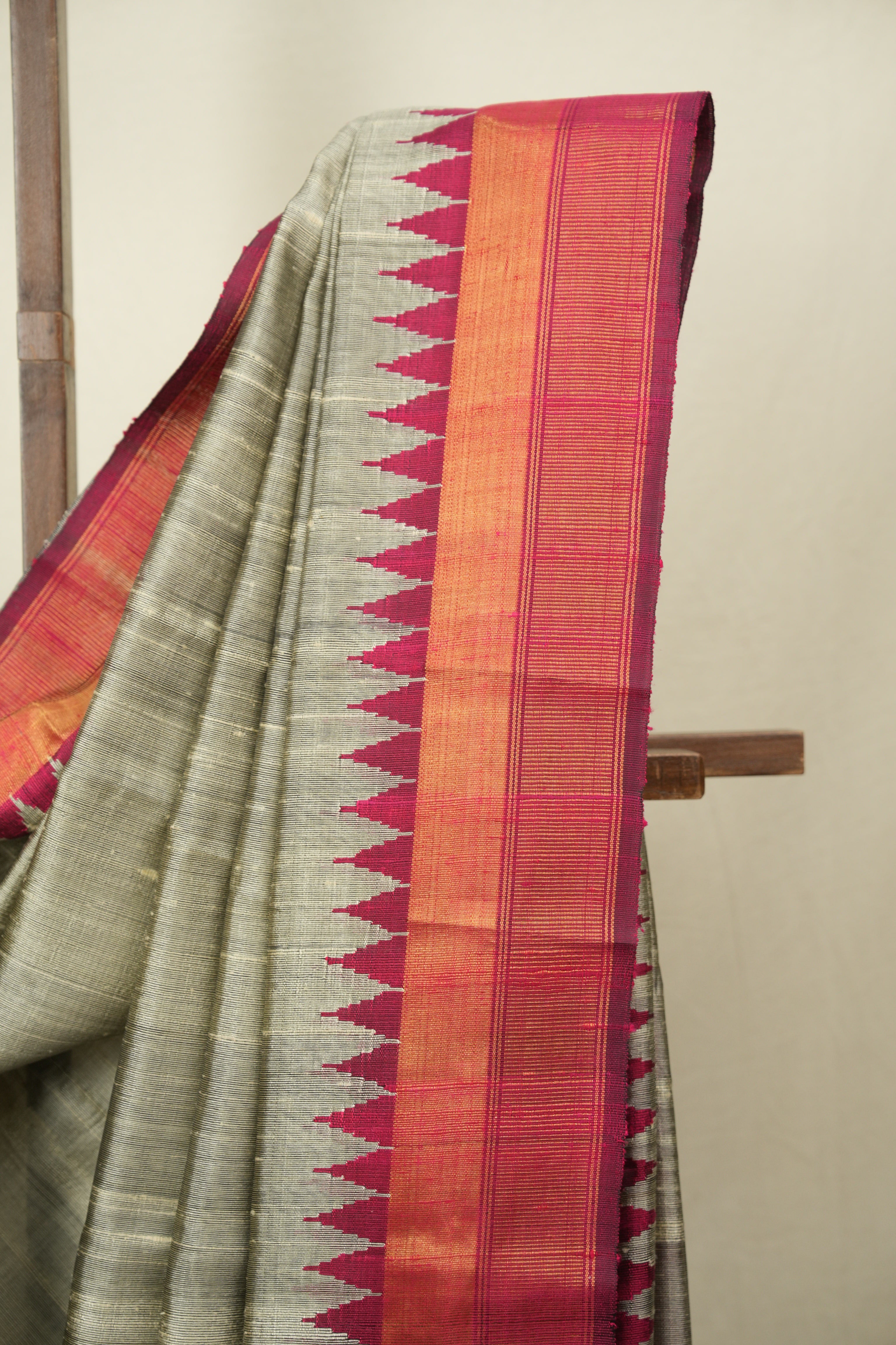 Grey Raw Silk Saree - SRGRSS1116