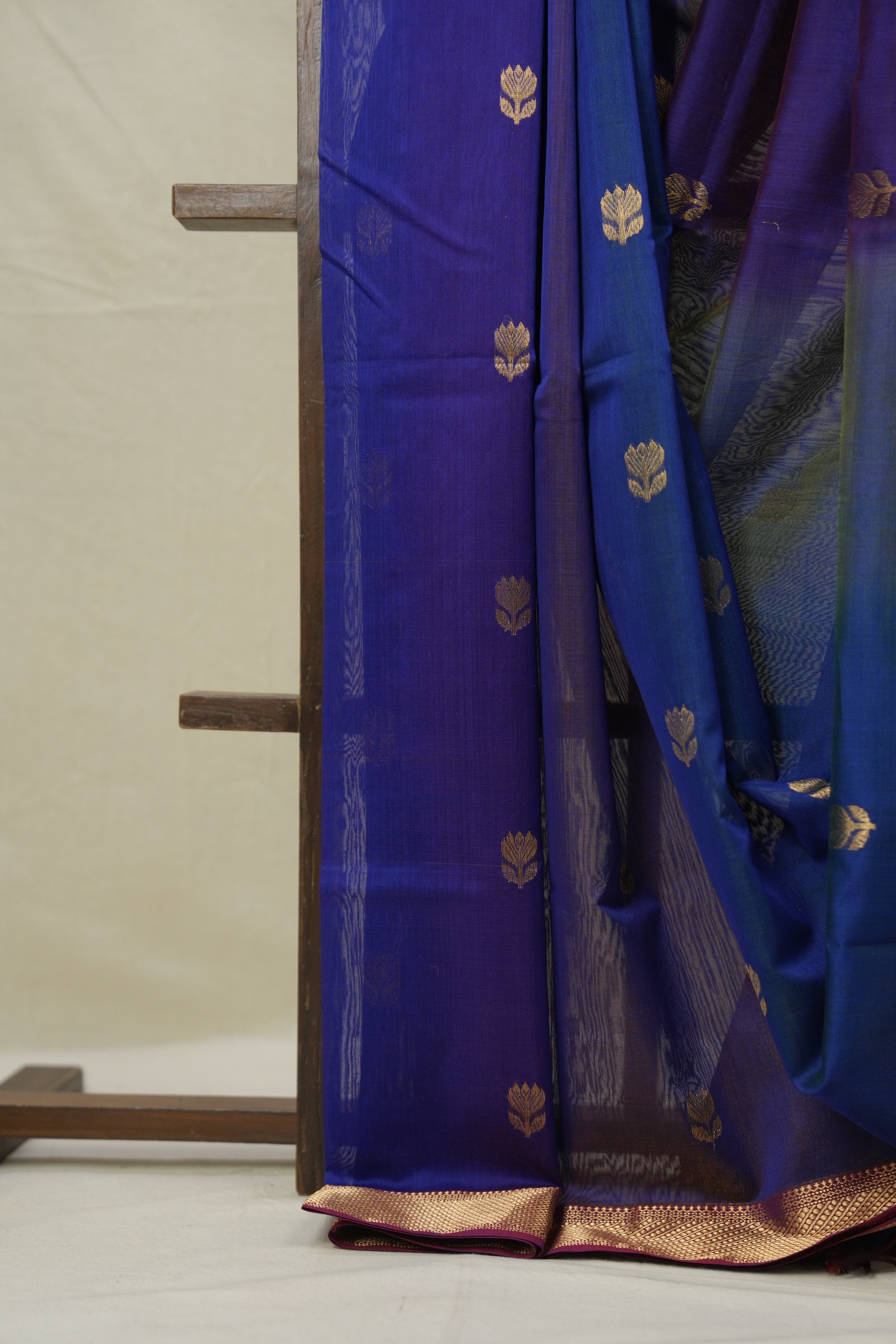 Blue Maheshwari Saree - SRBMS1020