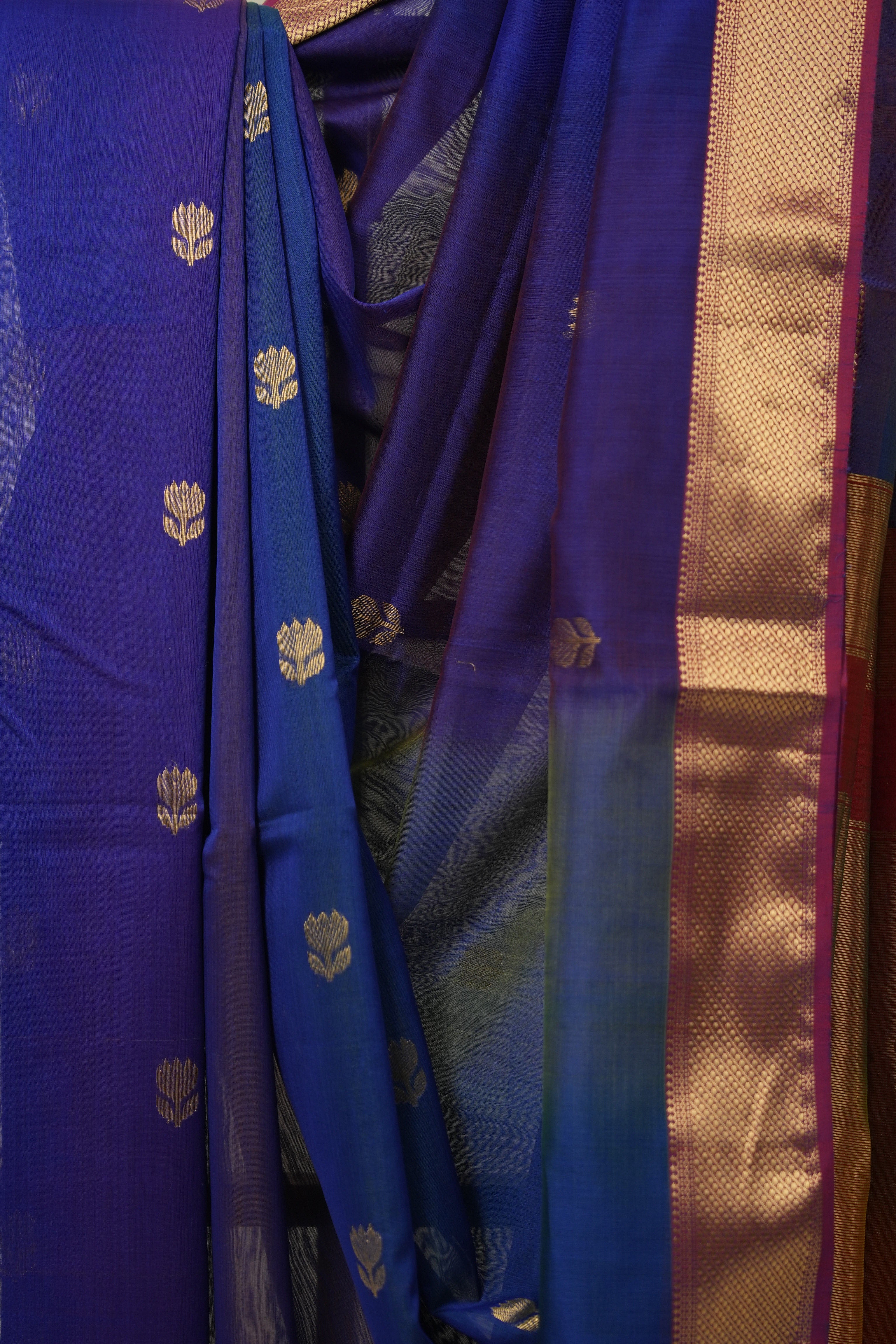 Blue Maheshwari Saree - SRBMS1020