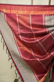 Grey Raw Silk Saree - SRGRSS1116