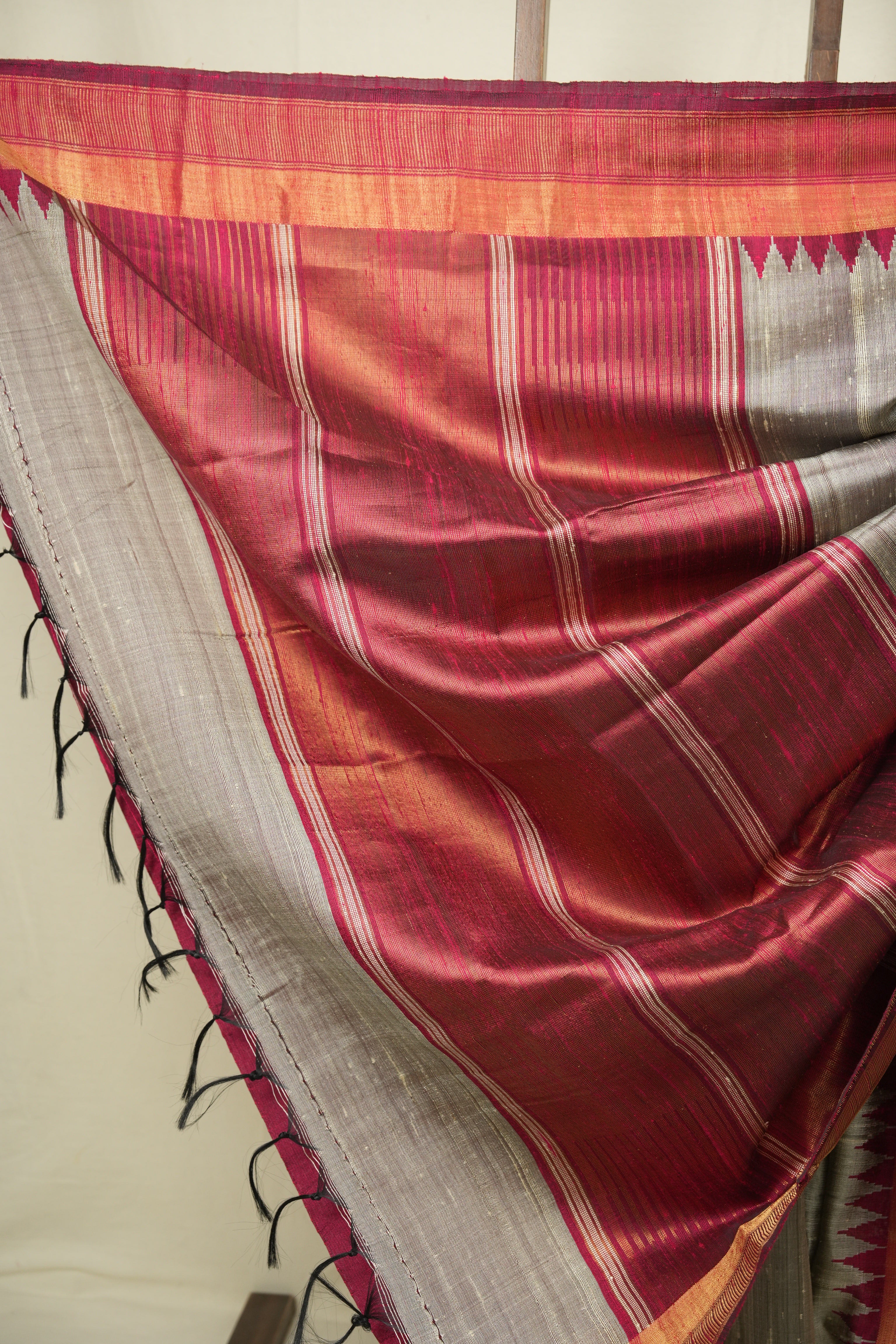 Grey Raw Silk Saree - SRGRSS1116