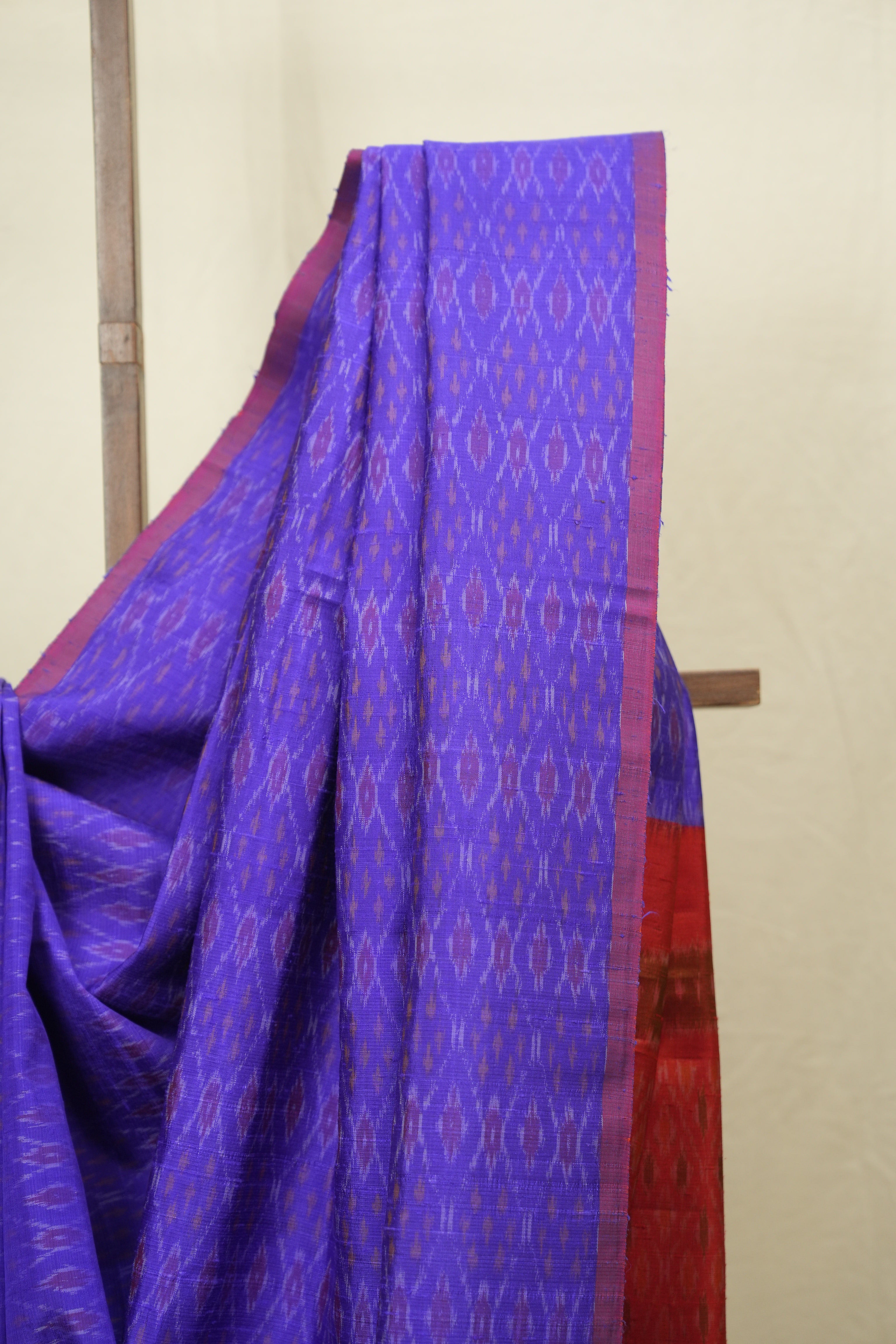 Royal Blue Raw Silk Ikat Saree - SRRBRSIS1052