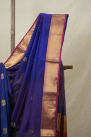 Blue Maheshwari Saree - SRBMS1020