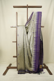Grey Raw Silk Saree - SRGRSS1118