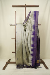 Grey Raw Silk Saree - SRGRSS1118