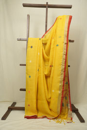 Yellow Linen Jamdani Saree - SRYLJS528