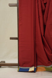 Red Cotton Patchwork Saree - SRRCPS307
