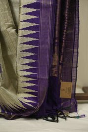Grey Raw Silk Saree - SRGRSS1118