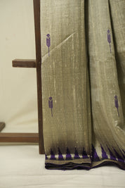 Grey Raw Silk Saree - SRGRSS1118