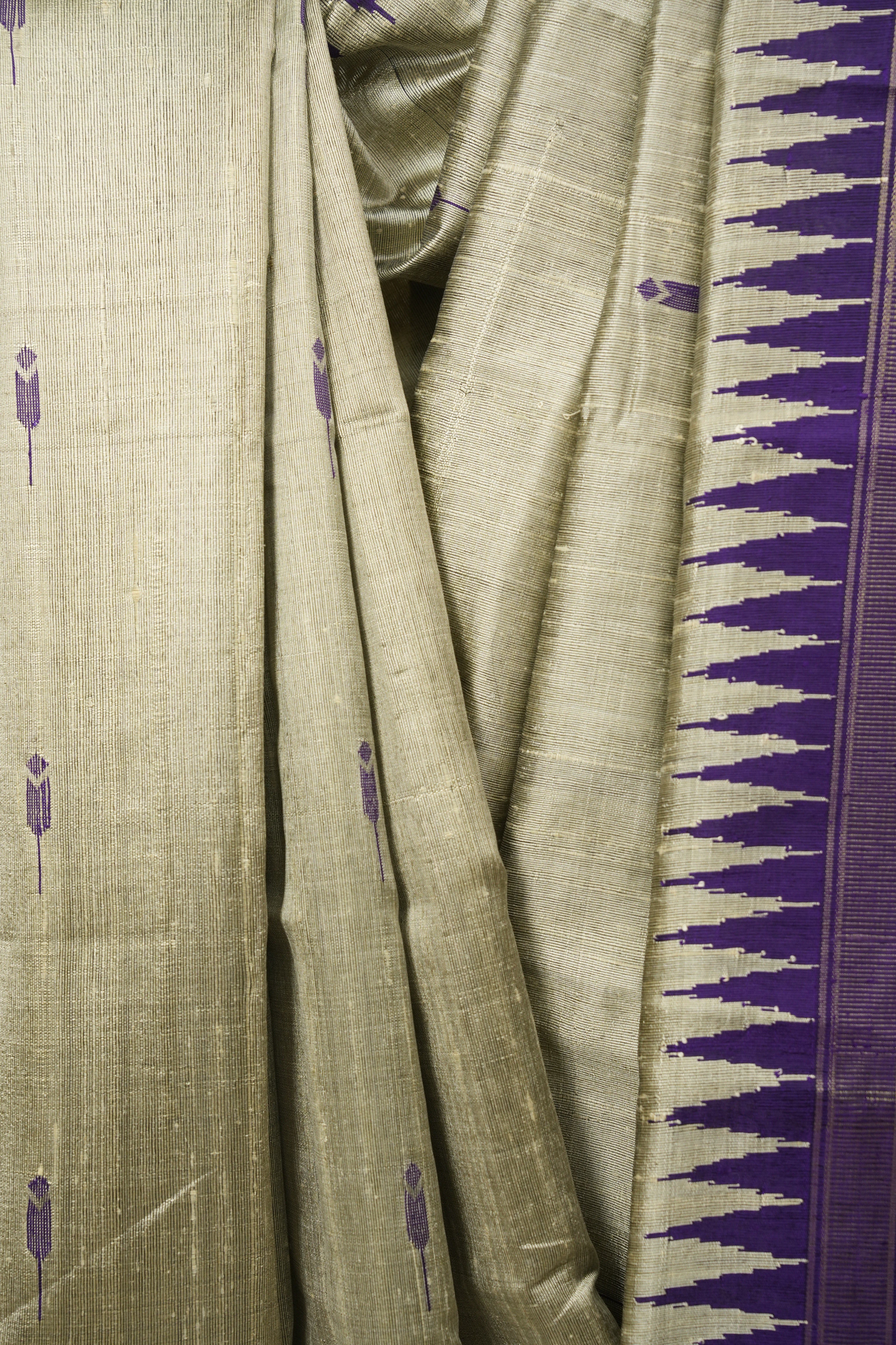 Grey Raw Silk Saree - SRGRSS1118