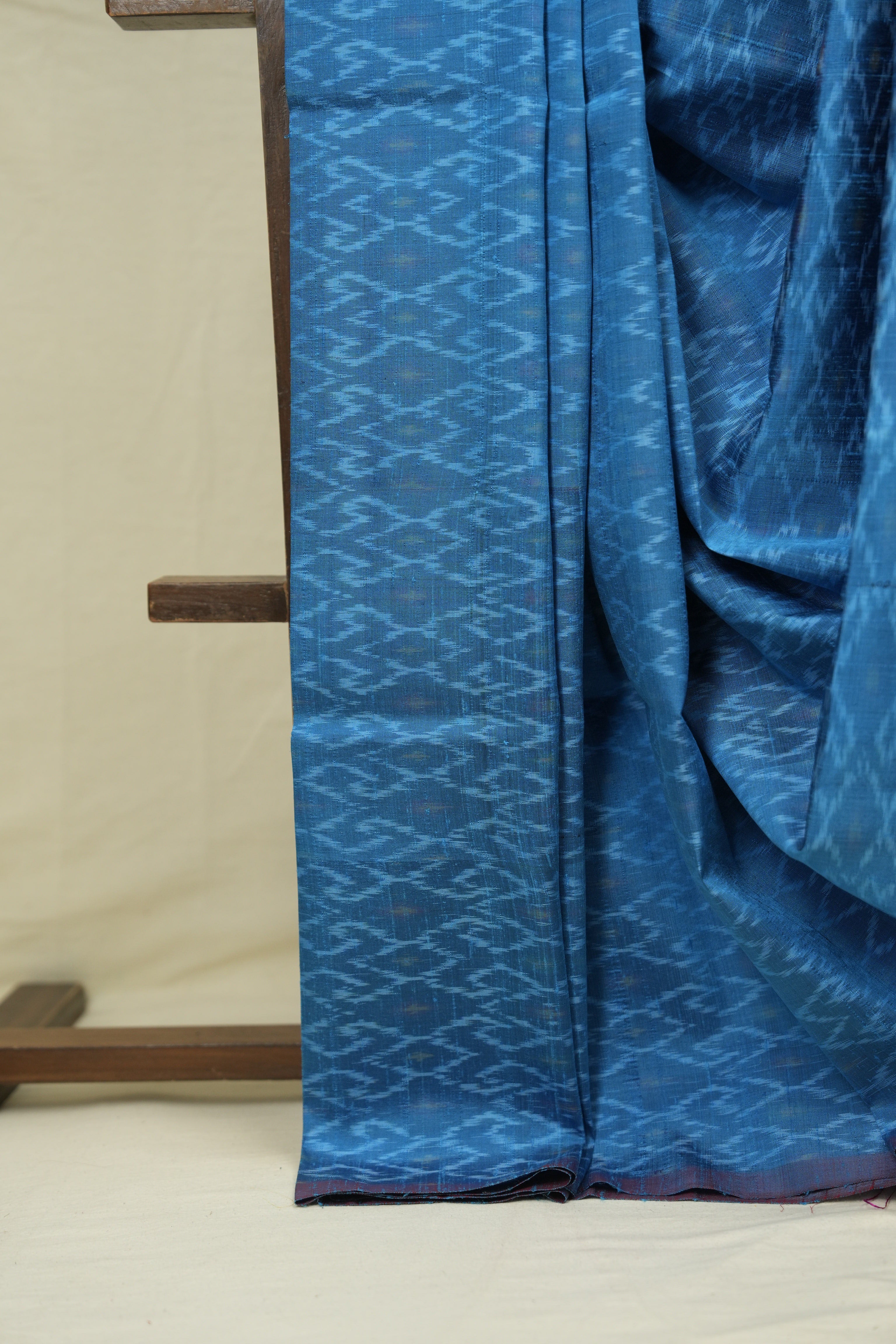 Blue Raw Silk Ikat Saree - SRBRSIS1053