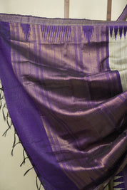 Grey Raw Silk Saree - SRGRSS1118