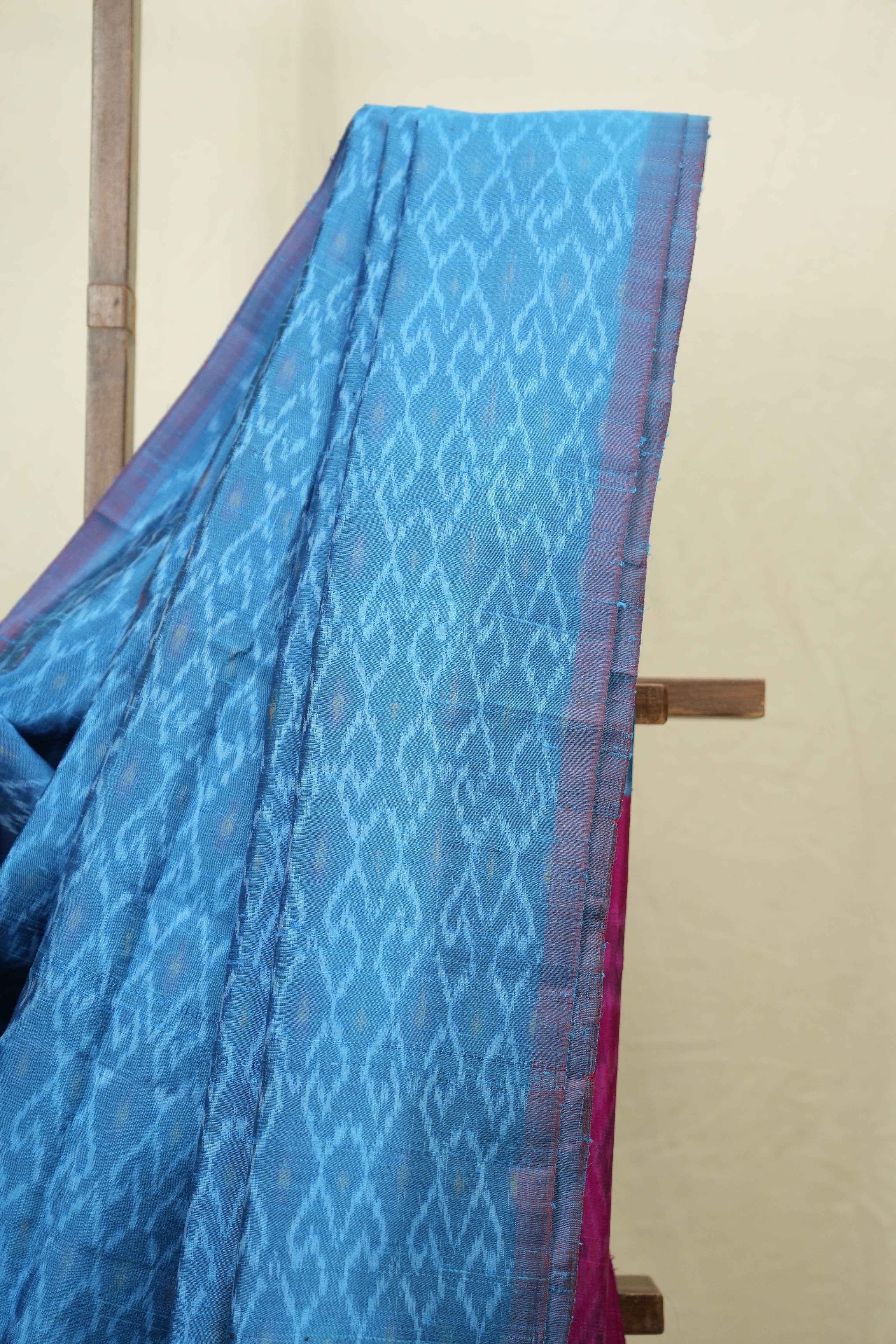 Blue Raw Silk Ikat Saree - SRBRSIS1053