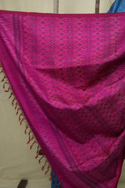 Blue Raw Silk Ikat Saree - SRBRSIS1053