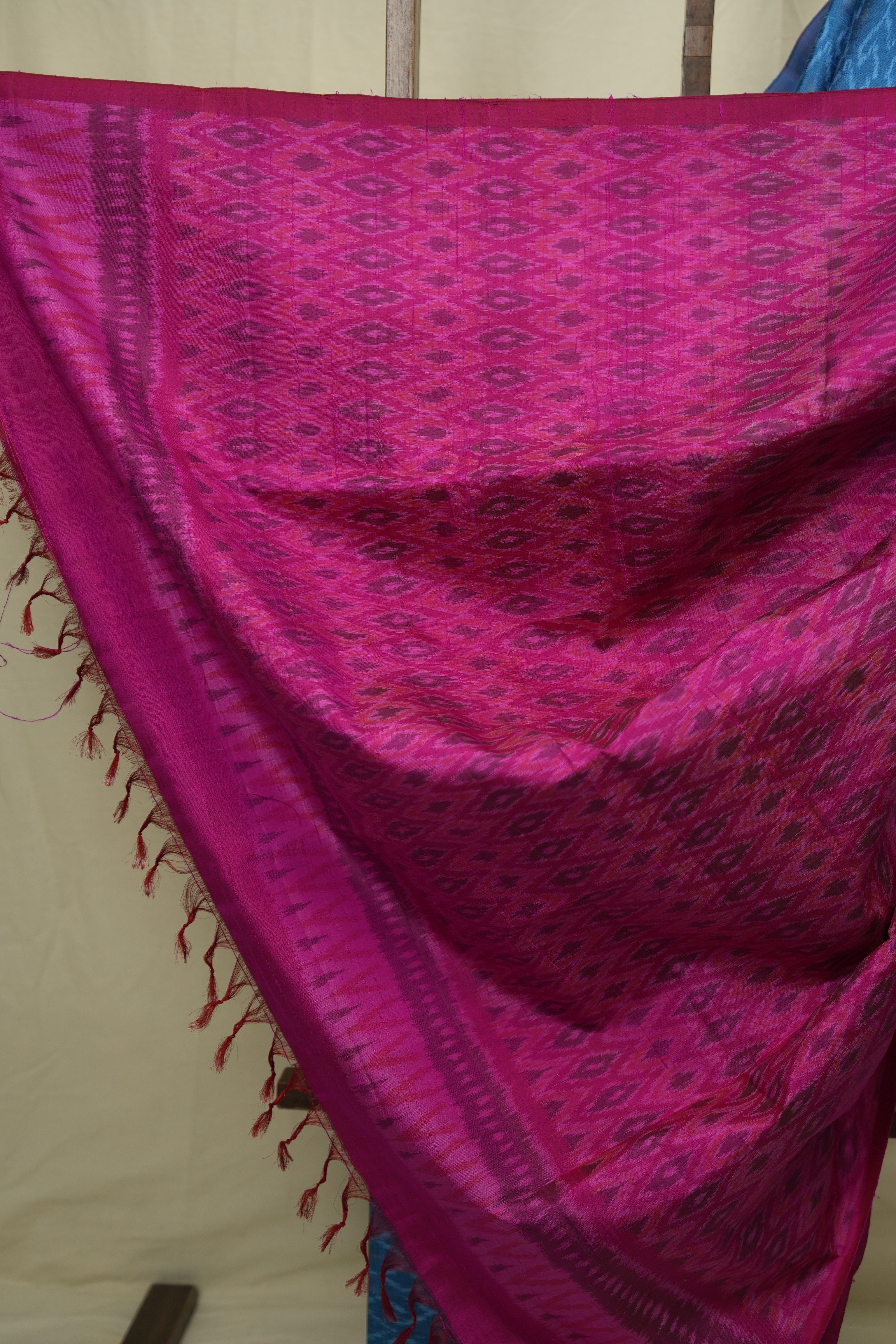 Blue Raw Silk Ikat Saree - SRBRSIS1053