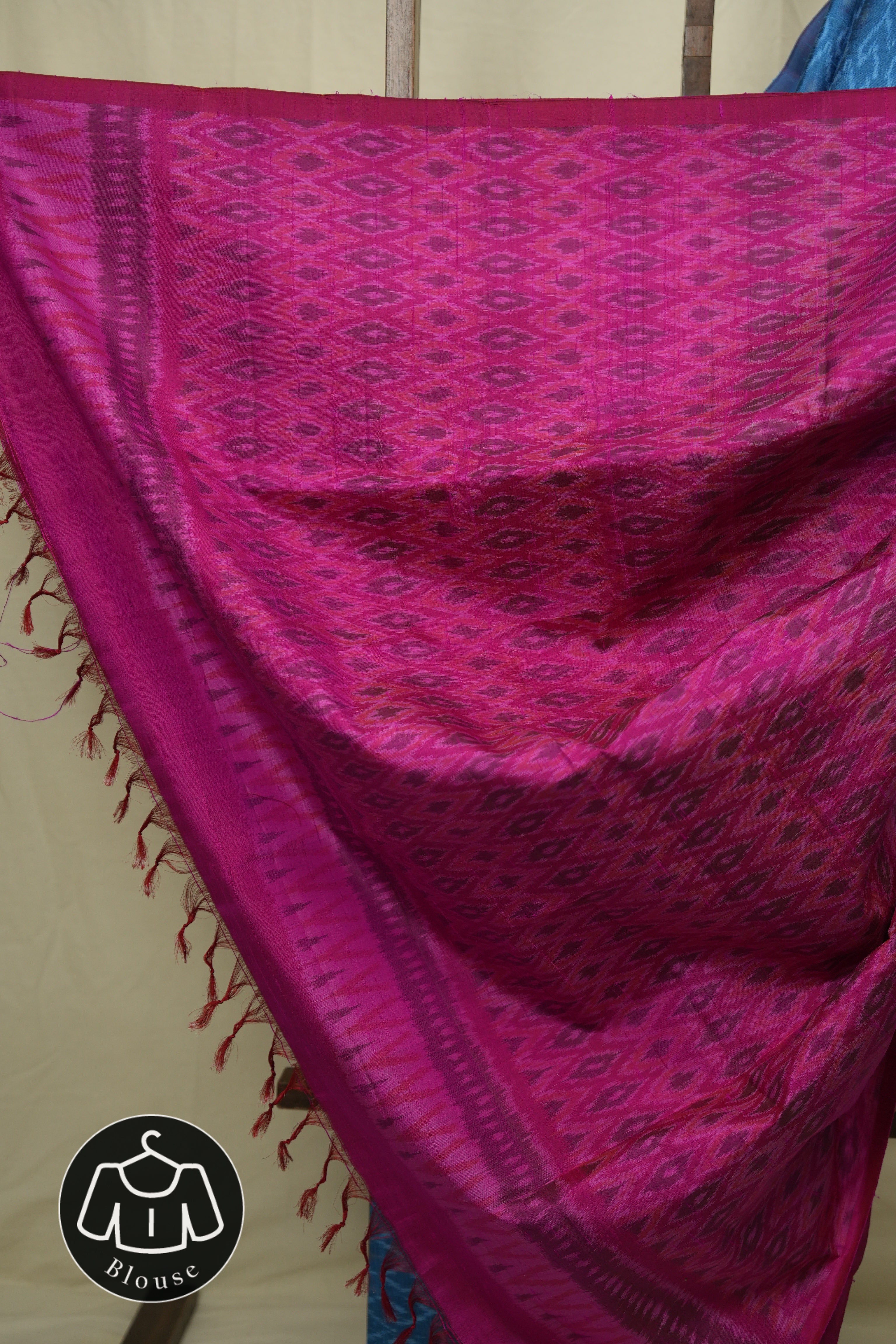 Blue Raw Silk Ikat Saree - SRBRSIS1053