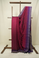 Maroon Raw Silk Saree - SRMRSS1117