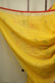 Yellow Linen Jamdani Saree - SRYLJS528