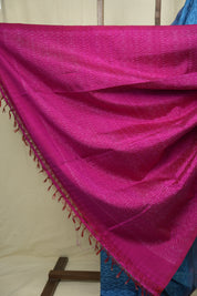 Blue Raw Silk Ikat Saree - SRBRSIS1053