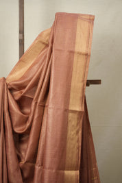 Peach Tussar Silk Saree - SRPTSS1697