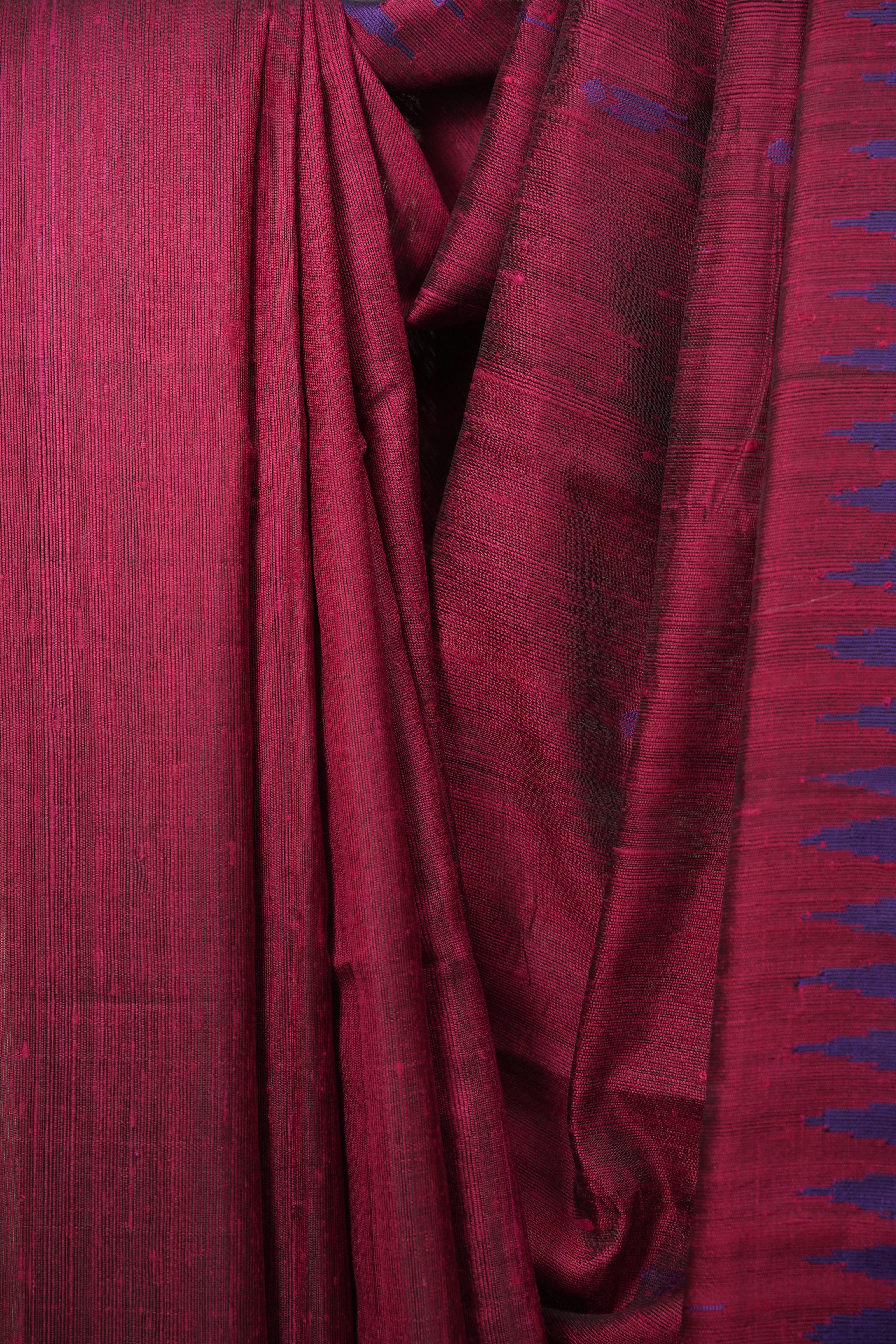 Maroon Raw Silk Saree - SRMRSS1117