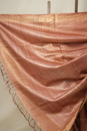 Peach Tussar Silk Saree - SRPTSS1697