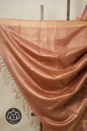 Peach Tussar Silk Saree - SRPTSS1697