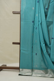 Aqua Blue Maheshwari Saree - SRABMS1056
