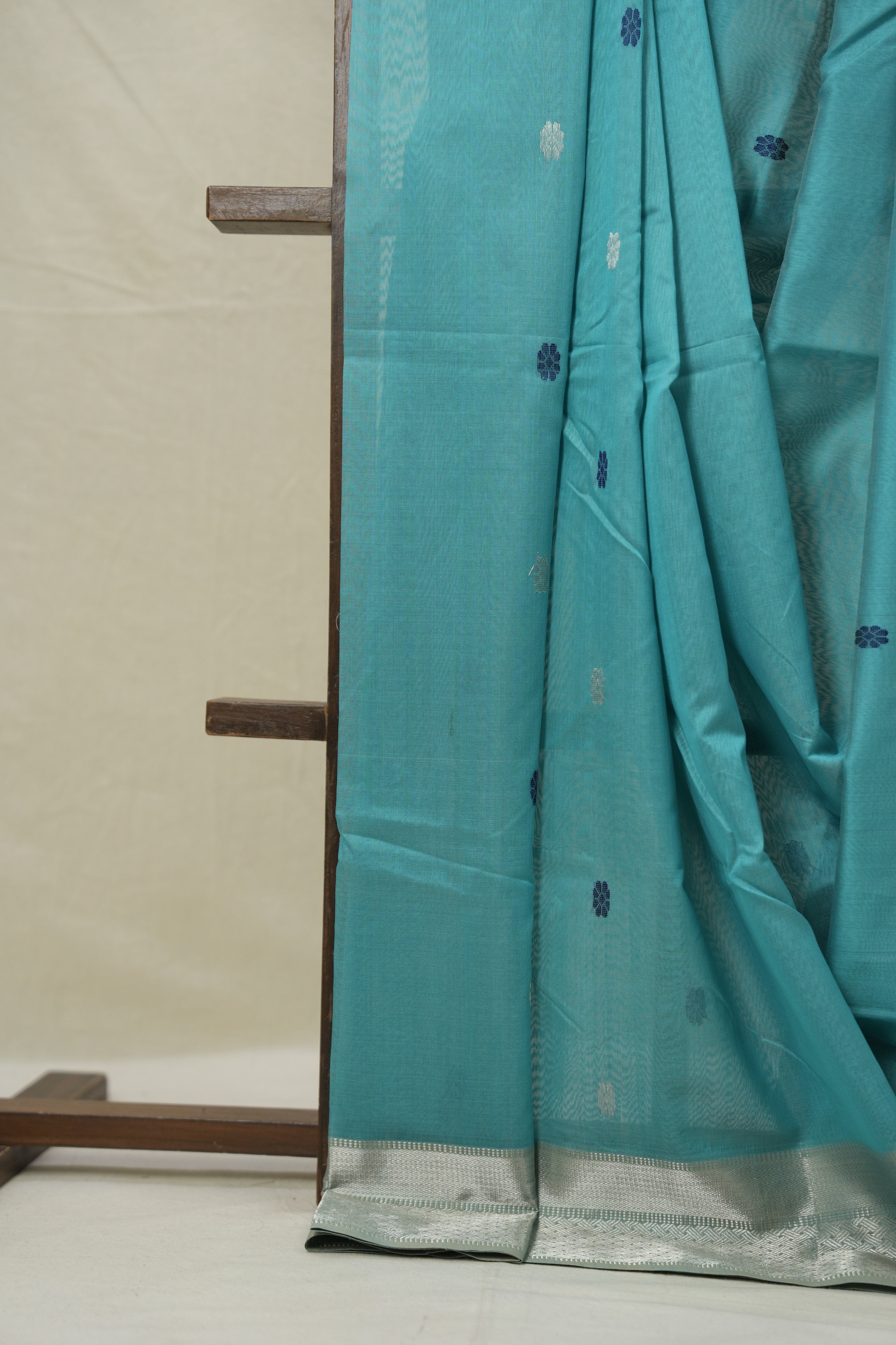 Aqua Blue Maheshwari Saree - SRABMS1056
