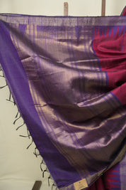 Maroon Raw Silk Saree - SRMRSS1117