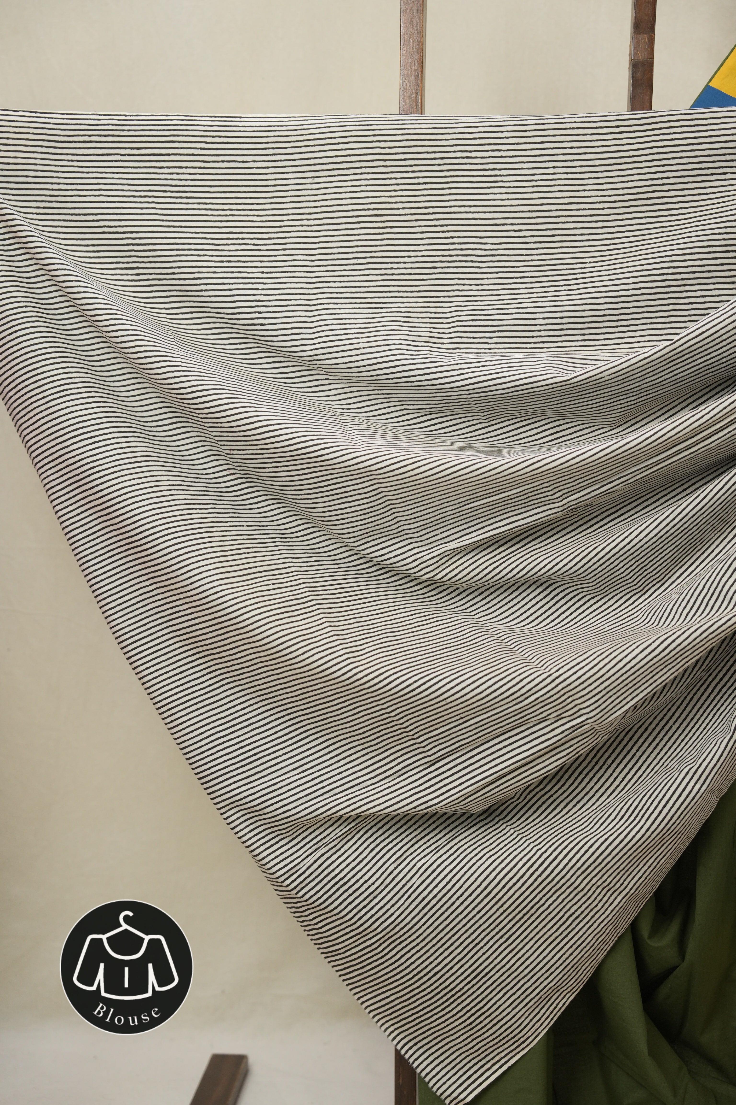 Olive Green Cotton Patchwork Saree - SROGCPS309