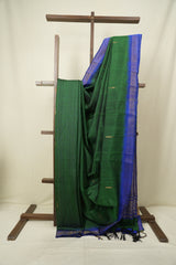 Dark Green Raw Silk Saree - SRDGRSS1119