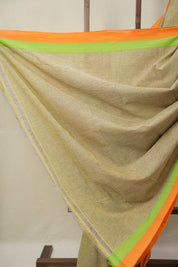 Yellow Small Checks Cotton Patteda Anchu Saree - SRYPAS338